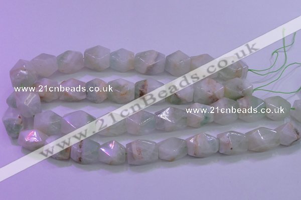 CFL1229 15.5 inches 13*18mm - 15*20mm faceted nuggets green fluorite beads