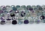 CFL1232 15.5 inches 8*10mm faceted rectangle fluorite beads