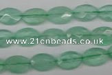 CFL124 15.5 inches 8*12mm faceted oval green fluorite beads