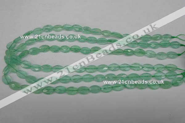 CFL124 15.5 inches 8*12mm faceted oval green fluorite beads