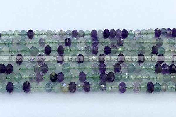 CFL1240 15 inches 5*6mm faceted rondelle fluorite beads