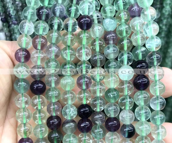 CFL1253 15 inches 8mm round fluorite beads wholesale