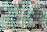 CFL1262 15 inches 6mm faceted round fluorite beads wholesale