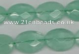 CFL127 15.5 inches 15*20mm faceted oval green fluorite beads