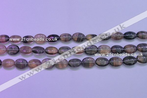 CFL1340 15.5 inches 10*14mm oval purple fluorite gemstone beads