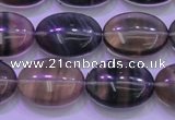 CFL1342 15.5 inches 13*18mm oval purple fluorite gemstone beads