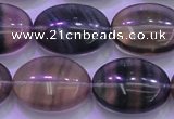 CFL1343 15.5 inches 15*20mm oval purple fluorite gemstone beads