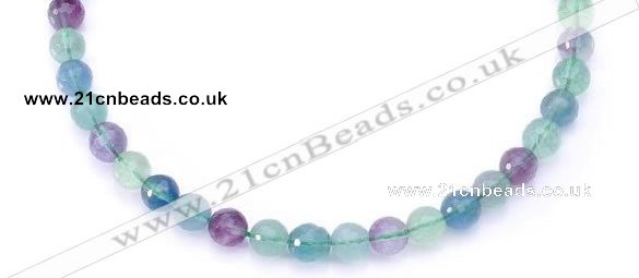 CFL14 16 inch A- grade 10mm faceted round natural fluorite beads