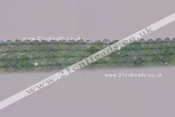 CFL1402 15.5 inches 8mm faceted nuggets green fluorite beads