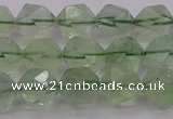 CFL1403 15.5 inches 10mm faceted nuggets green fluorite beads