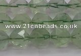 CFL1404 15.5 inches 12mm faceted nuggets green fluorite beads