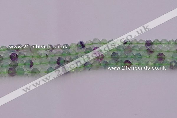 CFL1406 15.5 inches 6mm faceted nuggets fluorite gemstone beads