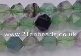 CFL1407 15.5 inches 8mm faceted nuggets fluorite gemstone beads