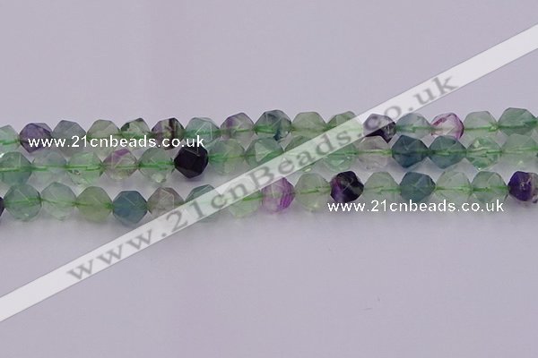 CFL1409 15.5 inches 12mm faceted nuggets fluorite gemstone beads