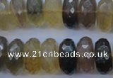 CFL144 15.5 inches 10*20mm faceted rondelle yellow fluorite beads