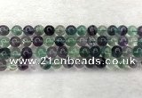 CFL1463 15.5 inches 10mm round A grade fluorite gemstone beads