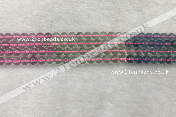 CFL1489 15.5 inches 6mm round rainbow fluorite gemstone beads