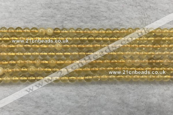 CFL1506 15.5 inches 4mm round yellow fluorite gemstone beads