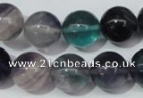 CFL154 15.5 inches 14mm round natural fluorite gemstone beads wholesale