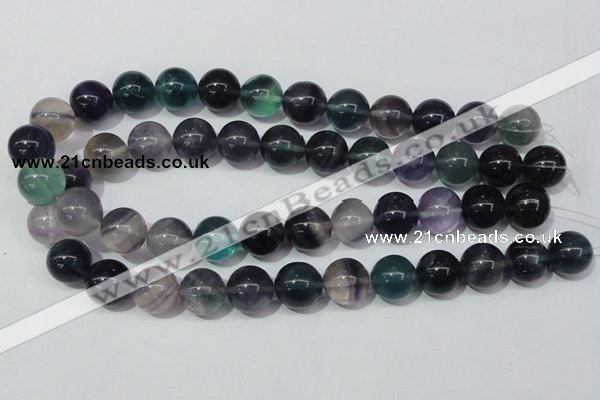 CFL154 15.5 inches 14mm round natural fluorite gemstone beads wholesale