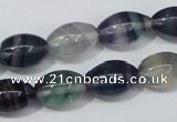 CFL158 15.5 inches 10*15mm rice natural fluorite gemstone beads