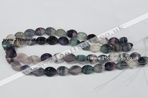 CFL160 15.5 inches 10*15mm twisted rice natural fluorite beads wholesale