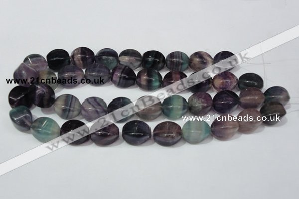 CFL161 15.5 inches 15*20mm twisted rice natural fluorite beads