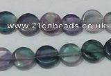 CFL163 15.5 inches 12mm coin natural fluorite beads wholesale