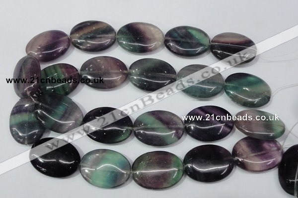 CFL172 15.5 inches 25*35mm oval natural fluorite beads wholesale