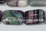 CFL173 15.5 inches 18*25mm rectangle natural fluorite beads wholesale