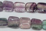 CFL174 15.5 inches 14*14mm square natural fluorite beads wholesale