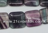 CFL175 15.5 inches 18*18mm square natural fluorite beads wholesale