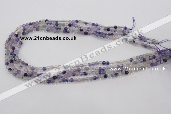 CFL200 15.5 inches 4mm round purple fluorite gemstone beads wholesale