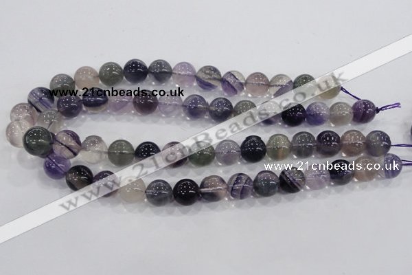 CFL205 15.5 inches 14mm round purple fluorite gemstone beads wholesale