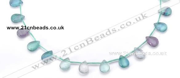 CFL24 10*14mm teardrop A- grade natural fluorite gemstone beads