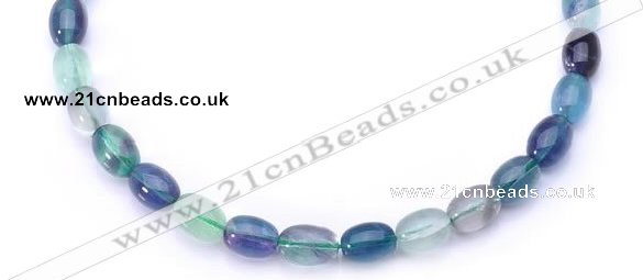 CFL25 A- grade 10*14mm egg-shaped natural fluorite gemstone bead
