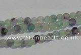 CFL250 15.5 inches 4mm faceted round natural fluorite beads