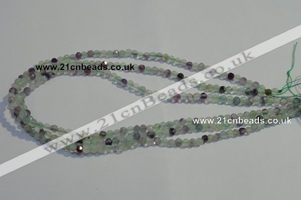 CFL250 15.5 inches 4mm faceted round natural fluorite beads