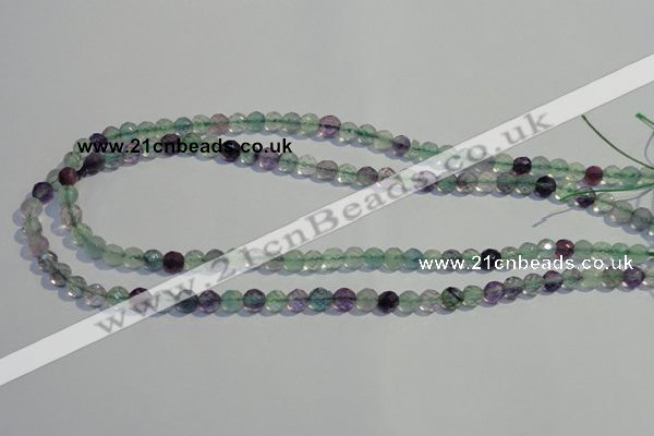 CFL251 15.5 inches 6mm faceted round natural fluorite beads