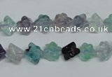 CFL302 15.5 inches 8*8mm carved cube natural fluorite beads