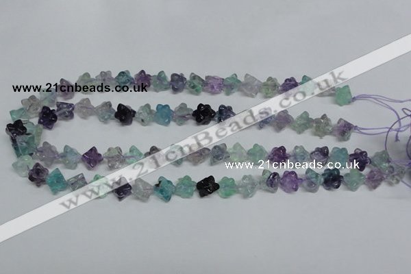 CFL303 15.5 inches 10*10mm carved cube natural fluorite beads