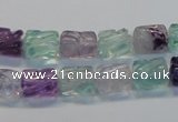 CFL305 15.5 inches 8*10mm carved column natural fluorite beads