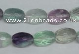 CFL307 15.5 inches 10*14mm faceted rice natural fluorite beads