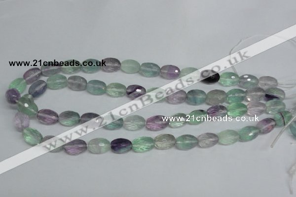 CFL307 15.5 inches 10*14mm faceted rice natural fluorite beads