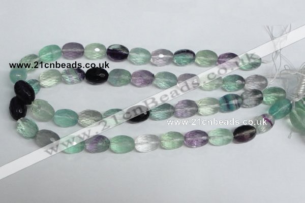 CFL308 15.5 inches 12*16mm faceted rice natural fluorite beads