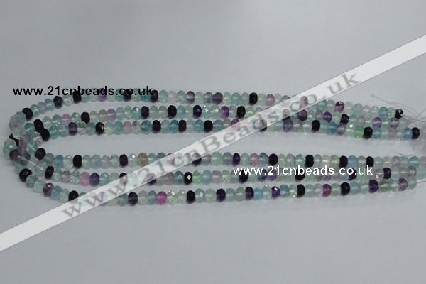 CFL312 15.5 inches 4*6mm faceted rondelle natural fluorite beads