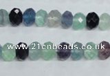 CFL313 15.5 inches 8*10mm faceted rondelle natural fluorite beads