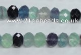 CFL314 15.5 inches 8*12mm faceted rondelle natural fluorite beads