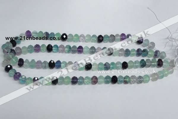 CFL314 15.5 inches 8*12mm faceted rondelle natural fluorite beads