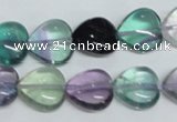 CFL316 15.5 inches 12*12mm heart natural fluorite beads wholesale